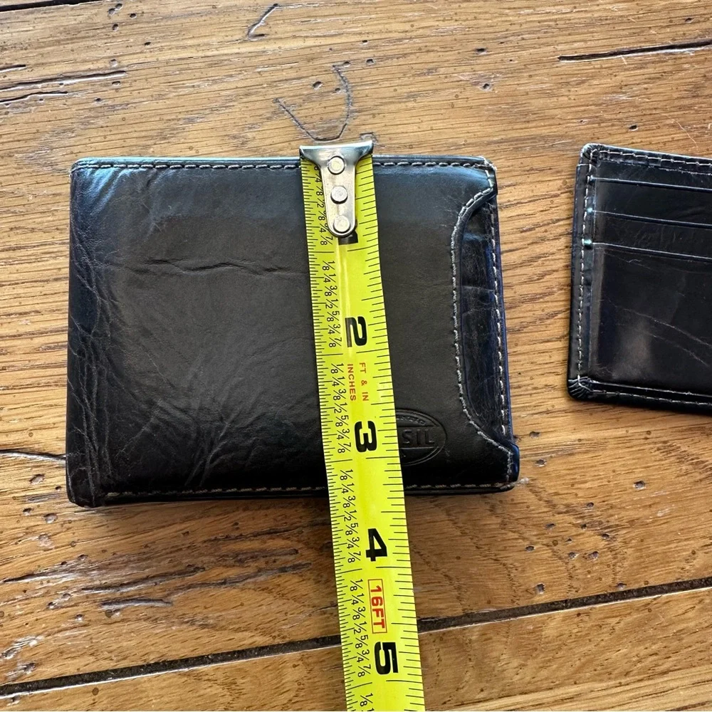 Fossil Derrick Brown Leather Bifold Wallet Sliding 2-in-1 Removable Card Case